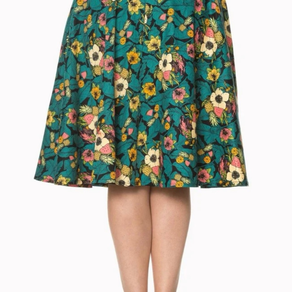 Banned Retro TROPICAL HOLIDAY FLORAL FLARE SKIRT